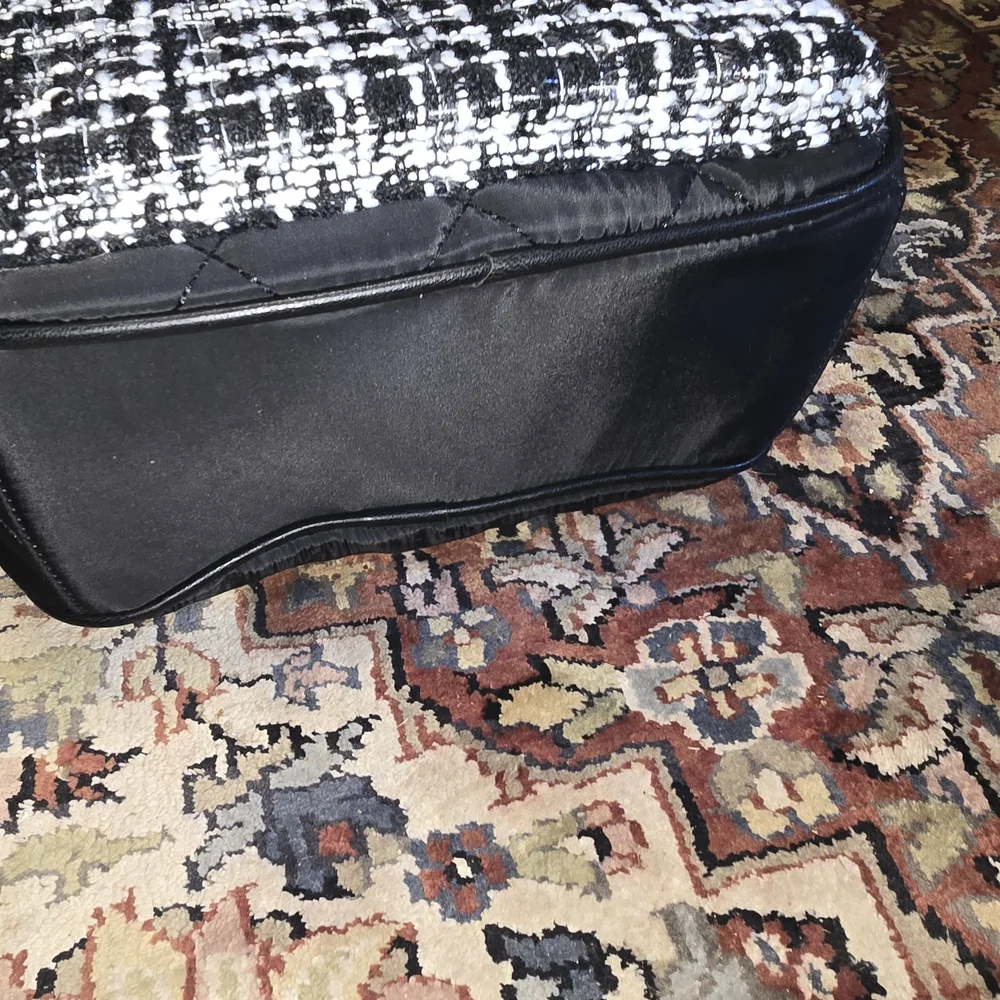 Badgley Mischka Black and White Quilted Backpack